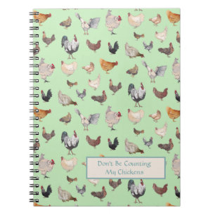 Chicken Happy pattern light green Notebook
