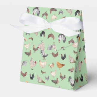 Chicken Happy Pattern on soft green Favour Box