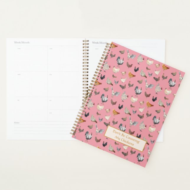 Chicken Happy pattern Pink Planner (Display)