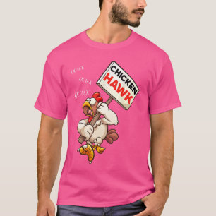 Chicken Hawk Funny Cartoon Design for Humor Lovers T-Shirt