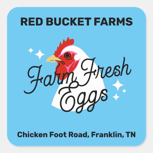 Chicken Head Farm Fresh Eggs Label (Front)