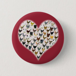 Chicken Heart 6 Cm Round Badge