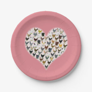 Chicken Heart Paper Plate