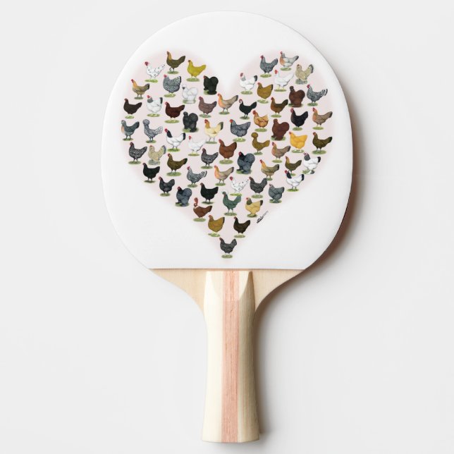 Chicken Heart Ping Pong Paddle (Front)