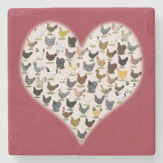 Chicken Heart Stone Coaster