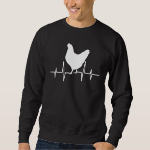 Chicken heartbeat chicken frequency my heart beats sweatshirt
