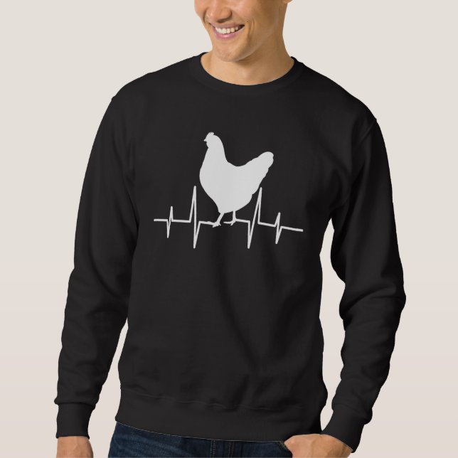 Chicken heartbeat chicken frequency my heart beats sweatshirt (Front)
