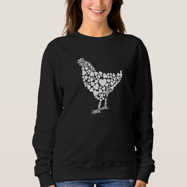 Chicken Hearts Eggs Farming - Farm Farmer Hen Prem Sweatshirt (Front)