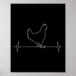 Chicken Hen Animal Vintage Heartbeat Poster