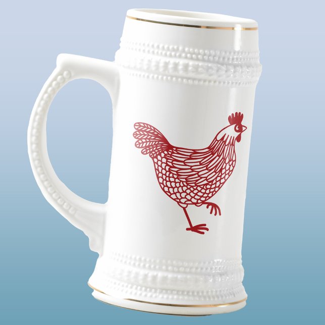 Chicken Hen Beer Stein (Chicken hen poultry beer stein)