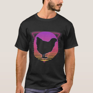Chicken Hen Farm Bird Retro Vaporwave   T-Shirt