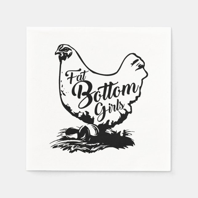 Chicken Hen Fat Bottom Napkin (Front)