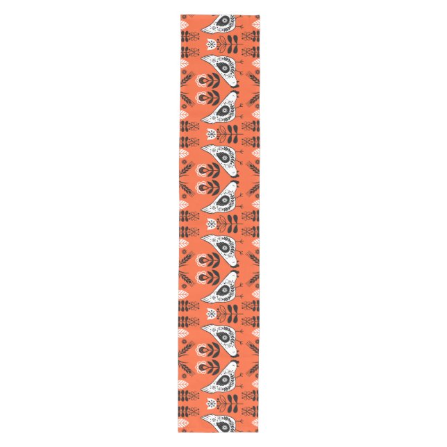 Chicken Hen Folk Art Medium Table Runner (Front)