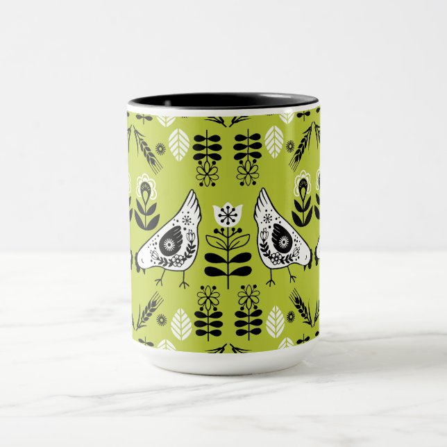 Chicken Hen Folk Art Mug (Center)