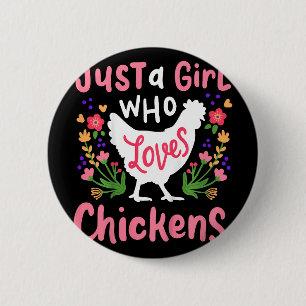 Chicken Hen Love Cute Gift 6 Cm Round Badge