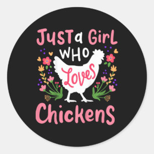 Chicken Hen Love Cute Gift  Classic Round Sticker