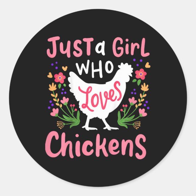 Chicken Hen Love Cute Gift  Classic Round Sticker (Front)