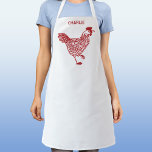 Chicken Hen Personalised Apron<br><div class="desc">A hen design for chicken and poultry lovers,  farmers,  small holders and chicken whisperers.  Original art by Nic Squirrell. Change the name or text to personalise.</div>