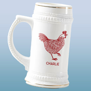 Chicken Hen Personalised Beer Stein