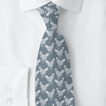 Chicken Hen Poultry Tie<br><div class="desc">A dusty blue grey and white hen design for chicken and poultry lovers,  farmers,  small holders and chicken whisperers.  Original art by Nic Squirrell.</div>
