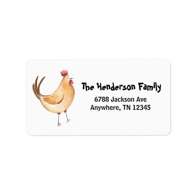 Chicken Hen Return Address Labels (Front)