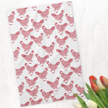 Chicken Hen Tea Towel<br><div class="desc">A fun red hen pattern for poultry lovers. Original art by Nic Squirrell.</div>