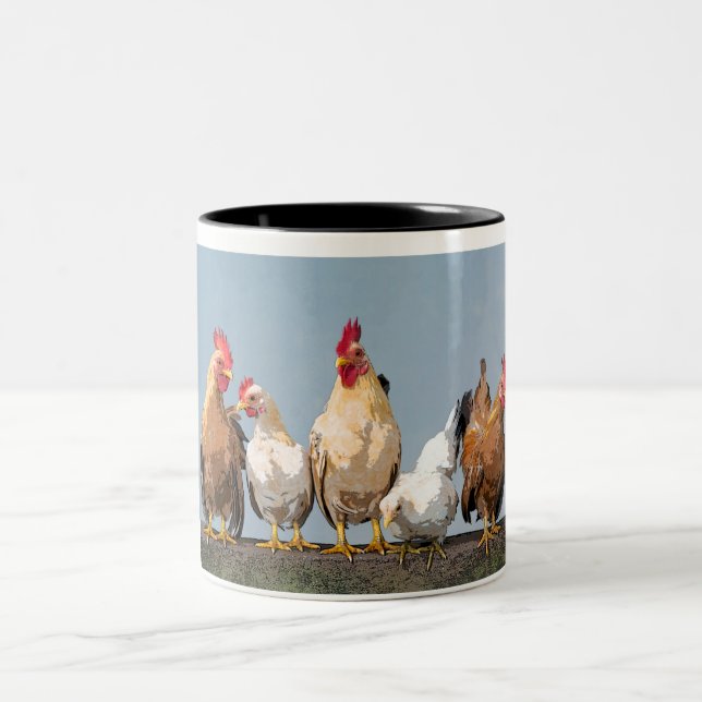 Chicken Hen  Two-Tone Coffee Mug (Center)
