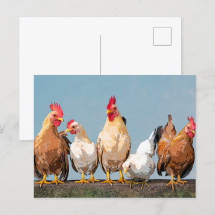 Chicken Hen Two-Tone Coffee Mug Postcard