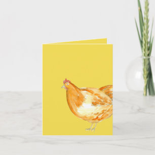 Chicken Hen Yellow Thank You Card
