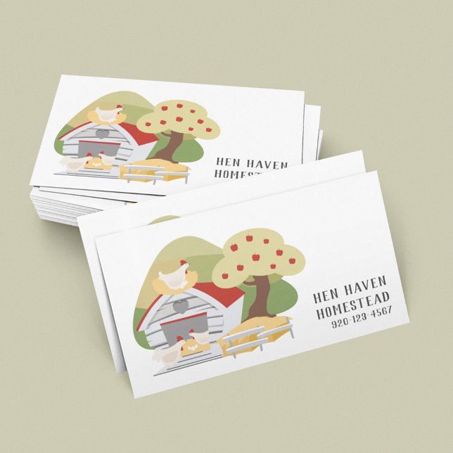 Chicken Hens Eggs QRCode Business Card (Creator Uploaded)