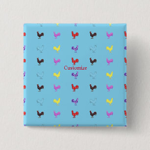 Chicken Hens Thunder_Cove 15 Cm Square Badge