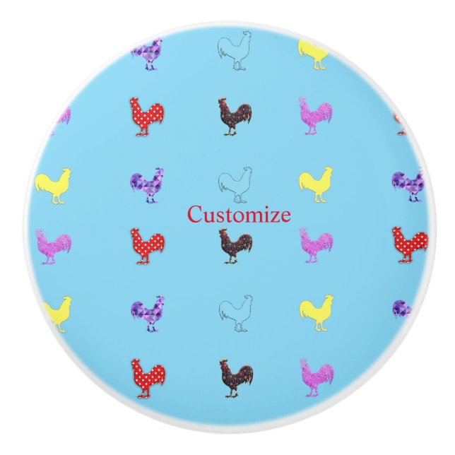 Chicken Hens  Thunder_Cove   Ceramic Knob (Front)