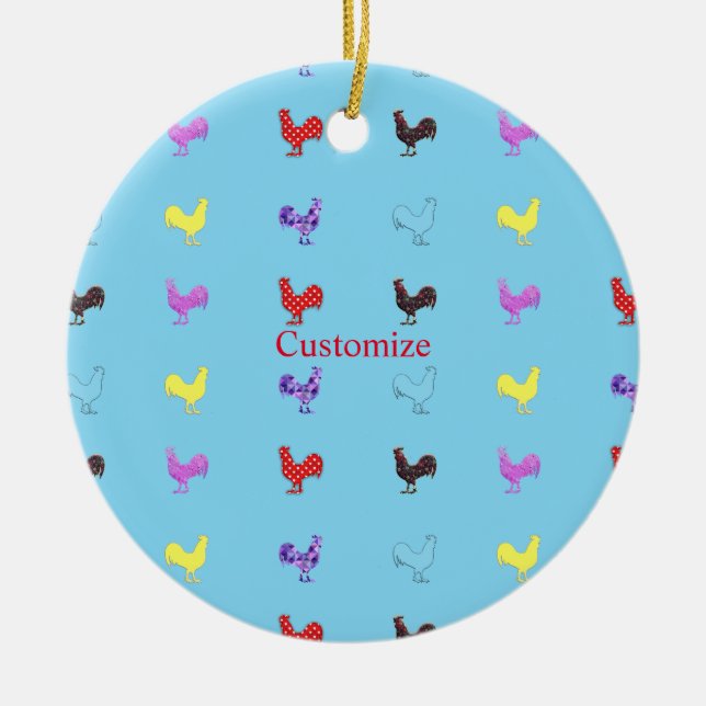 Chicken Hens  Thunder_Cove  Ceramic Tree Decoration (Front)