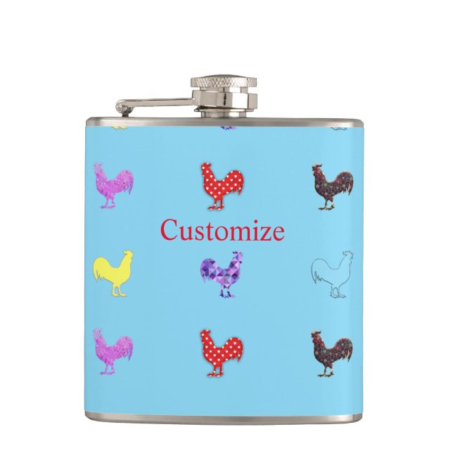Chicken Hens  Thunder_Cove Hip Flask (Front)