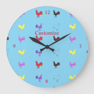 Chicken Hens  Thunder_Cove  Large Clock