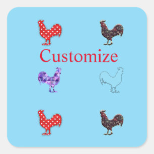 Chicken Hens Thunder_Cove Square Sticker