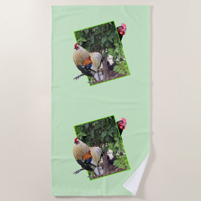 Chicken Hide And Seek,  Beach Towel (Front)