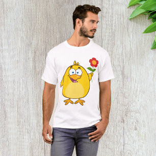Chicken Holding A Flower Mens T-Shirt