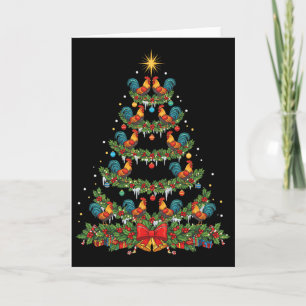 Chicken Holiday Rooster Tree, Cluckmas Rooster Sta Card
