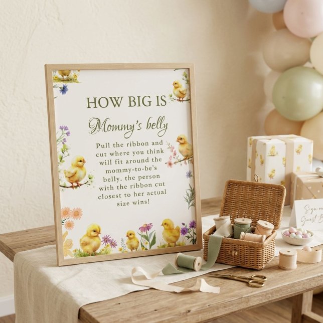 Chicken  How Big is mummy's belly Baby Shower Game Poster (Creator Uploaded)
