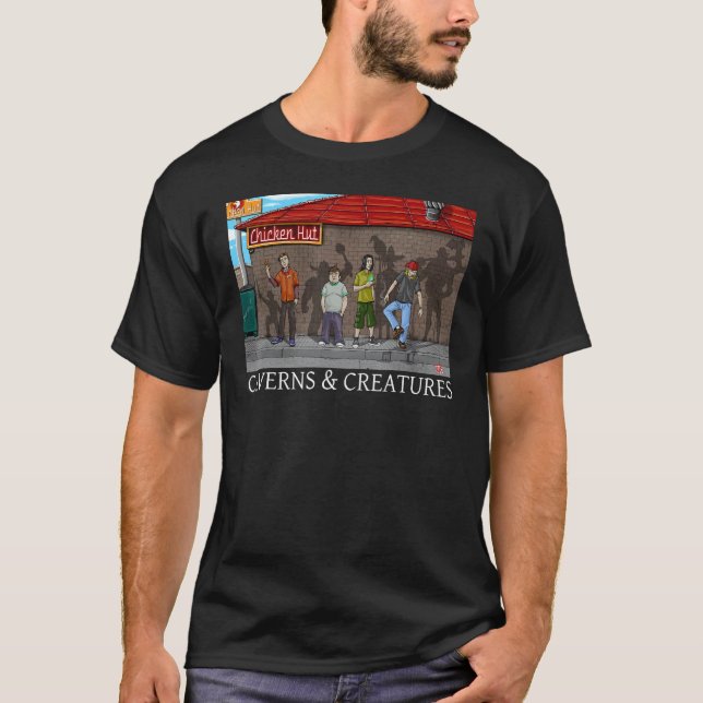 Chicken Hut Caverns & Creatures T-Shirt (Front)
