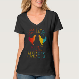 Chicken I Love My Girls Vintage Poultry Cockerel T-Shirt