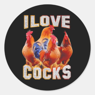 Chicken I Love S Classic Round Sticker