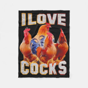 Chicken I Love S  Fleece Blanket