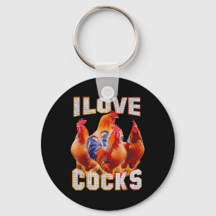 Chicken I Love S  Key Ring