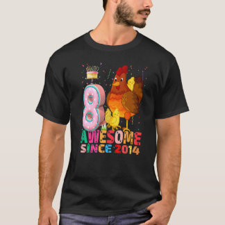 Chicken I'm 8 Years Old Girls Birthday Chicken Par T-Shirt