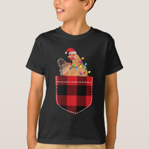 Chicken In Cket Funny Xmas Plaid Cket Chicken Chri T-Shirt
