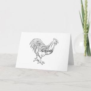 Chicken in Pen & Ink Card