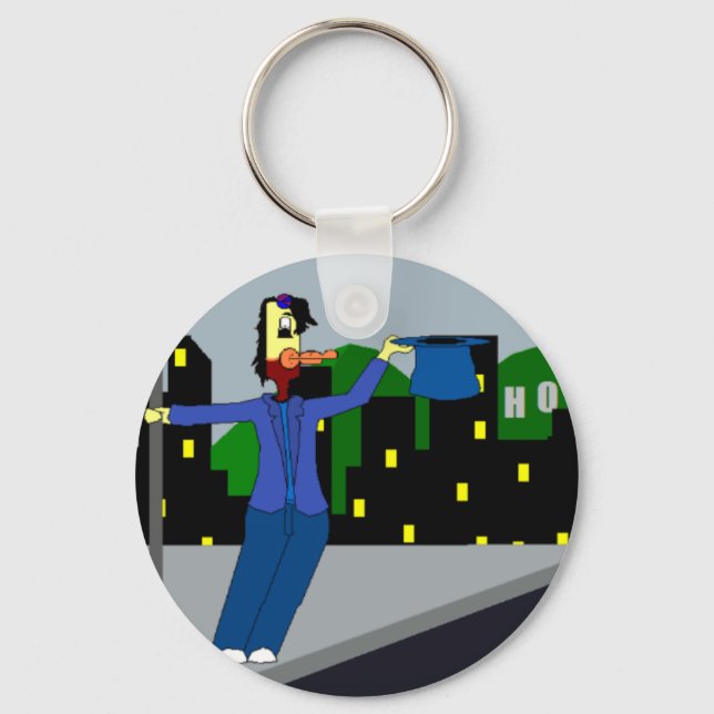 Chicken In The Rain - Bock Keyring! Key Ring (Front)
