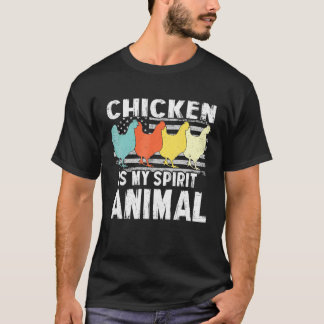 Chicken Is My Spririt Animal Vintage American Flag T-Shirt